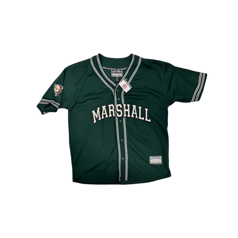 Marshall Thundering Herd Steve & Barrys Baseball Jersey Mens XXL Green NCAA NWT